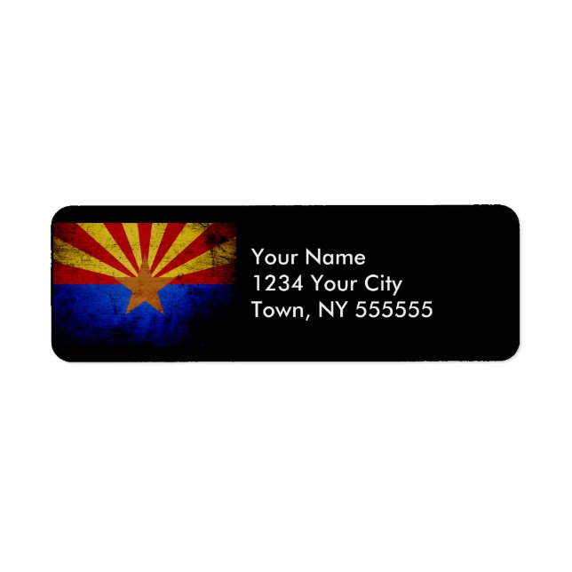 Drapeau d'état de Black Grunge Arizona (Devant)