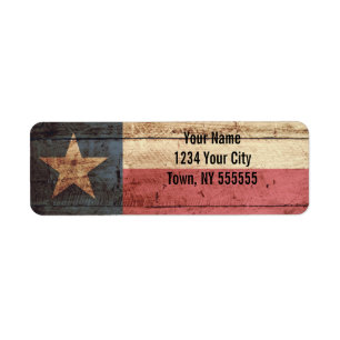 Drapeau d'état du Texas sur le vieux grain en boi