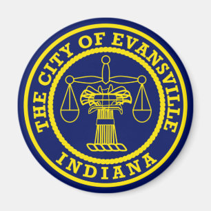 Drapeau d'Evansville, Indiana Magnet