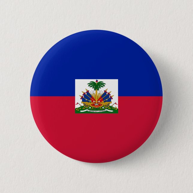 Drapeau d'Haïti - Flag of Haiti 2 Inch Round Button (Front)