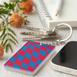 Drapeau diamant Bavière bleu et rouge Motif