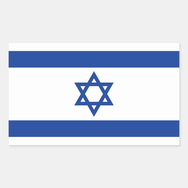 Drapeau d'Israël rectangle autocollant (Devant)