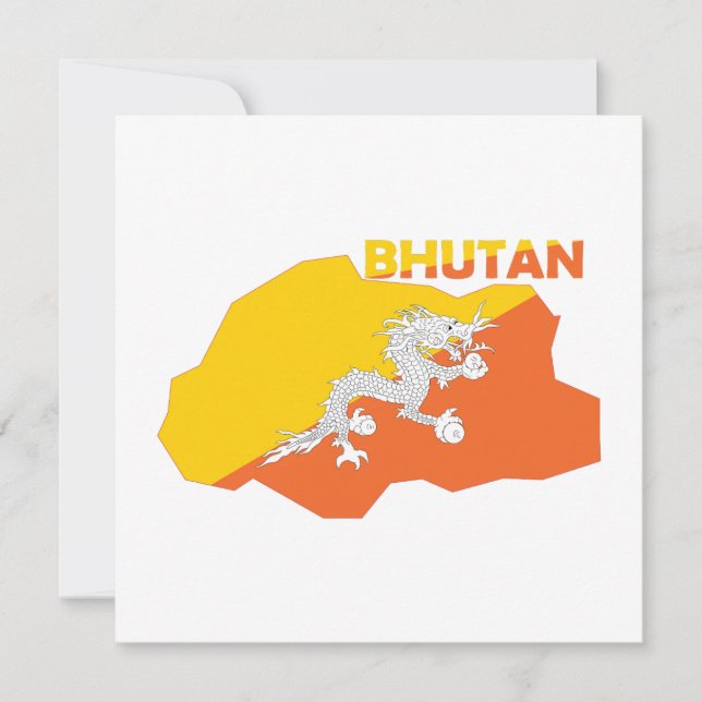 Drapeau Du Bhoutan Sur La Carte Du Pays (Devant)