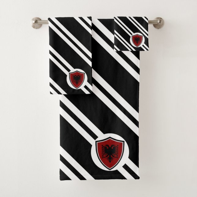 Drapeau du bouclier albanais (En situation)