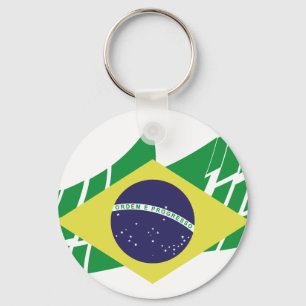 Drapeau du Brésil stylé Keychain