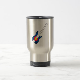 Drapeau du Colorado guitare tasse de voyage inoxyd