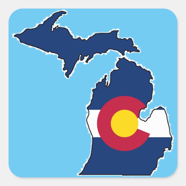 Drapeau du Colorado Michigan contour autocollants  (Devant)