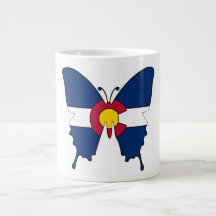 Drapeau du Colorado papillon jumbo tasse à café