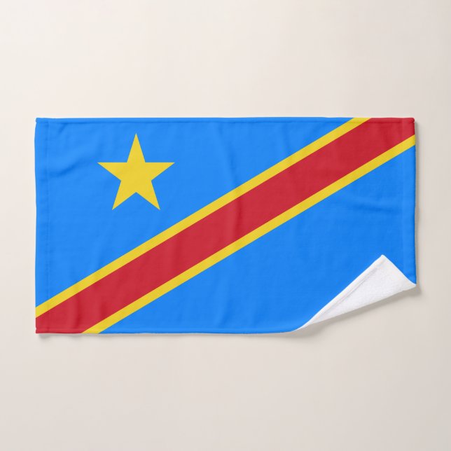 Drapeau du Congo Kinshasa (Serviette à main)