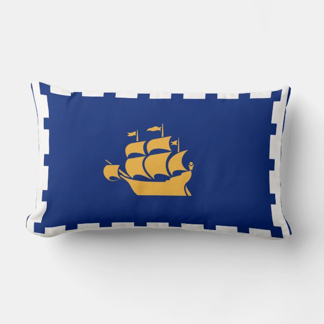 Drapeau du Coussin Lumbar de Québec (Recto)