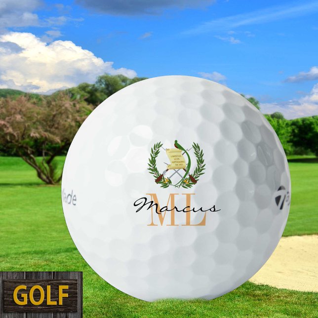 Drapeau du Guatemala monogrammé, balles de golf Em (Créateur téléchargé)