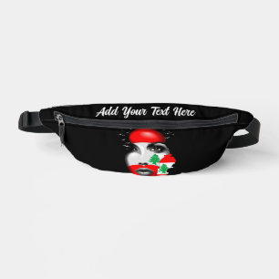 Drapeau du Liban et carte sur le visage d'une fill