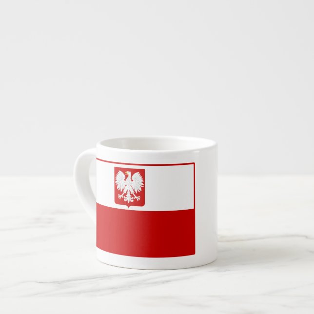 Drapeau du manteau de la Pologne des tasses de (Devant gauche)