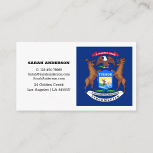 Drapeau du Michigan Élégants Cartes de visite / US