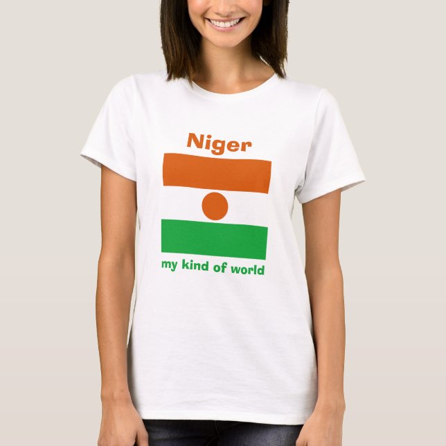Drapeau du Niger + Carte + T-shirt des textes (Devant)