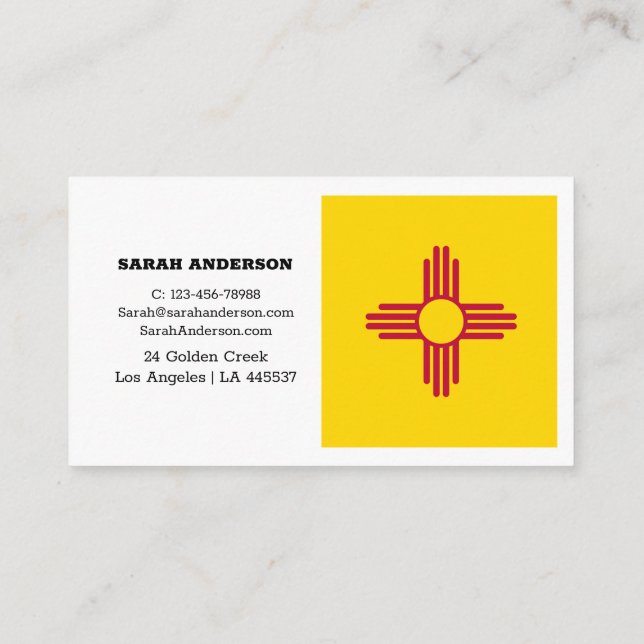 Drapeau du Nouveau-Mexique Élégants Cartes de visi (Dos)