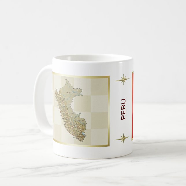 Drapeau du Pérou + Tasse de carte (Devant gauche)