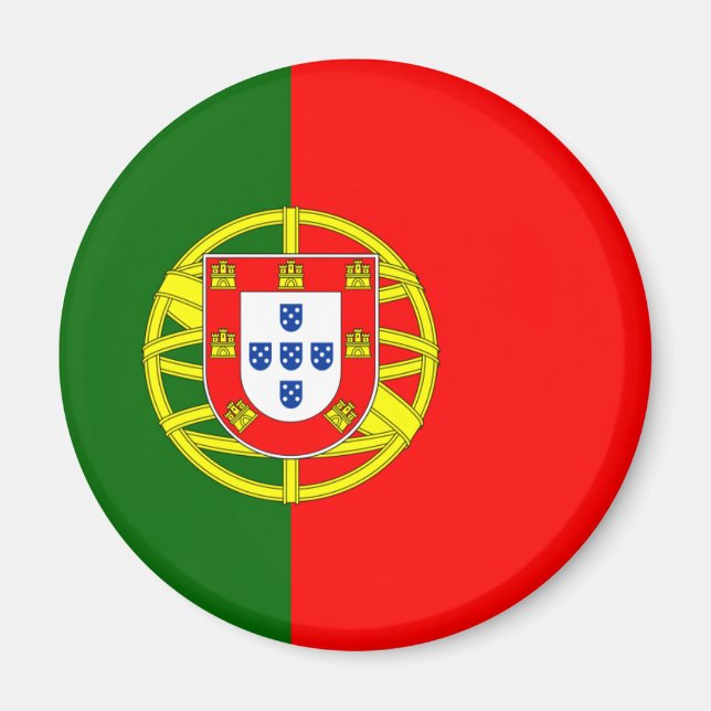 Drapeau du Portugal Magnet (Round) (Devant)