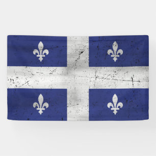 Drapeau du Québec style grunge érodé Banner