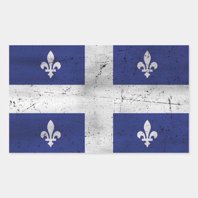 Drapeau du Québec style grunge érodé Sticker (Front)