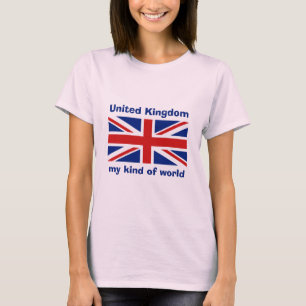 Drapeau du Royaume-Uni + Carte + Texte T-shirt