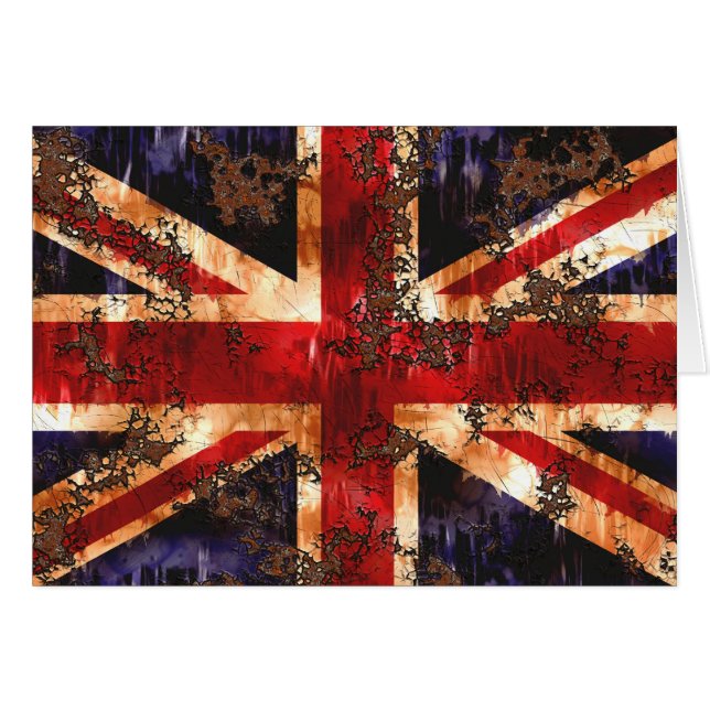 Drapeau du Royaume-Uni patriotique rouillé (Devant horizontal)