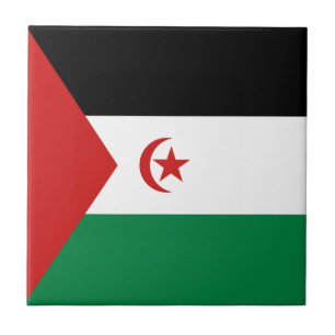 Drapeau du Sahara occidental Carreau de céramique