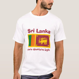 Drapeau du Sri Lanka + Carte + T-shirt des textes