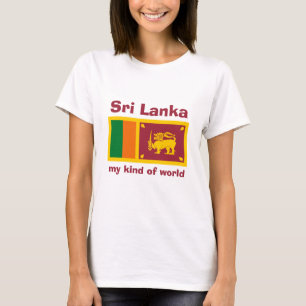 Drapeau du Sri Lanka + Carte + T-shirt des textes