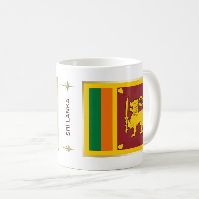 Drapeau du Sri Lanka + Tasse de carte (Devant droit)