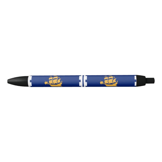 Drapeau du stylo d'encre noire de Québec (Devant)