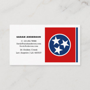 Drapeau du Tennessee Élégant Carte de visite / USA