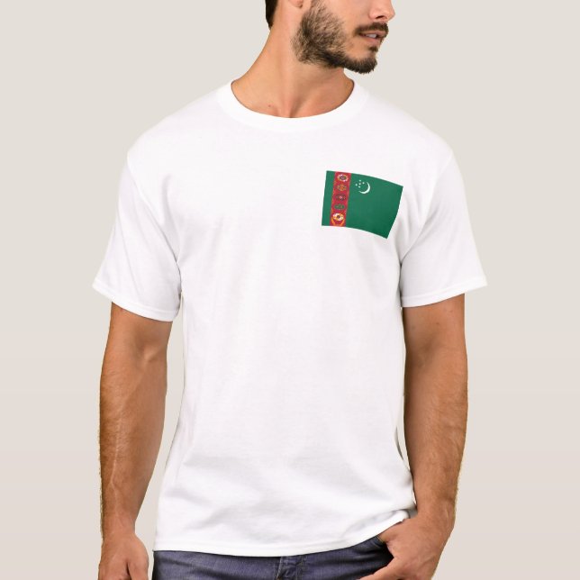 Drapeau du Turkménistan et T-shirt de carte (Devant)