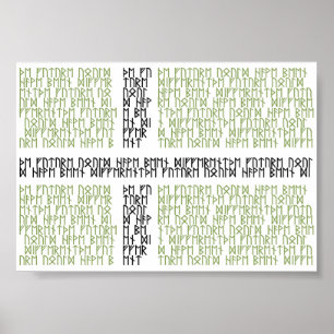 Drapeau du Vinland w Runes - Poster