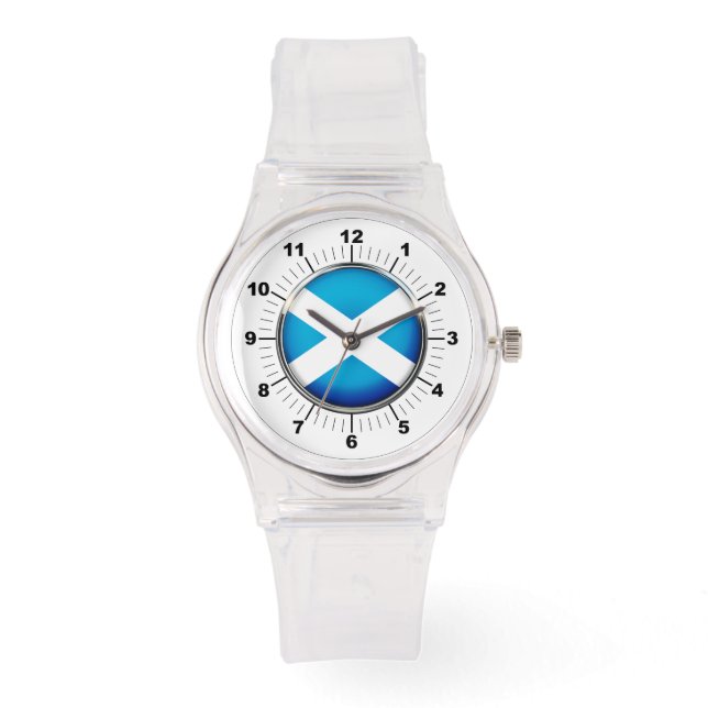 Drapeau écossais féminin Montre en silicone rose (Recto)