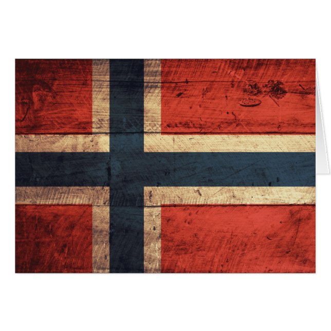 Drapeau en bois de la Norvège (Devant Horizontal)