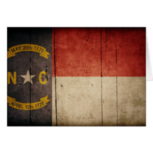 Drapeau en bois rocailleux de la Caroline du Nord