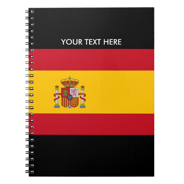 Drapeau espagnol de carnet de notes à spirale fait (Devant)