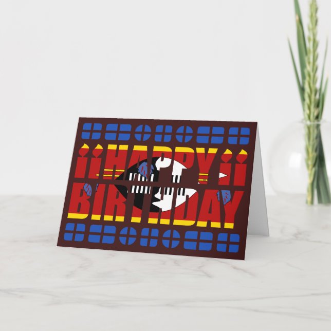Drapeau Eswatini Carte d'anniversaire (Devant)