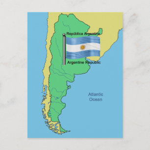 Drapeau et carte de l'Argentine