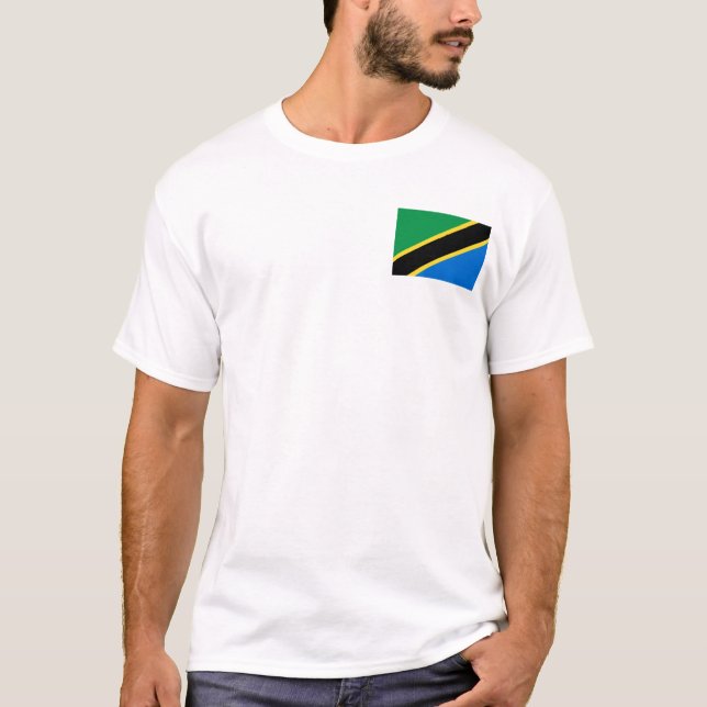 Drapeau et carte de Tanzanie T-shirt (Devant)