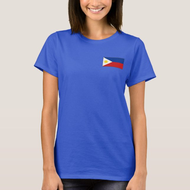Drapeau et carte des Philippines T-Shirt (Devant)