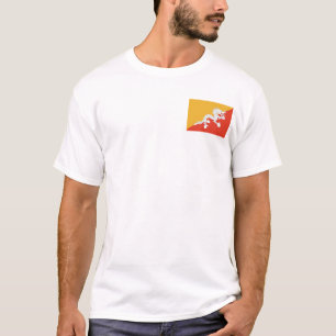 Drapeau et carte du Bhoutan T-shirt