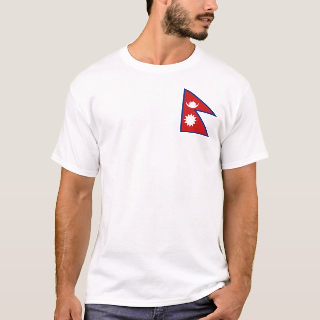 Drapeau et carte du Népal T-shirt (Devant)