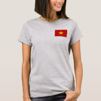 Drapeau et carte du Vietnam T-Shirt
