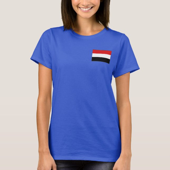 Drapeau et carte du Yémen T-shirt (Devant)