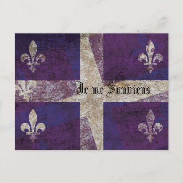Drapeau et carte postale Grunge Québec (Devant)