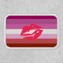 Drapeau et lèvres de la fierté lesbienne