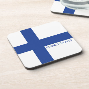 Drapeau finlandais dessous de verre personnalisés