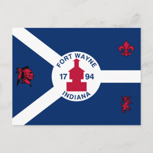 Drapeau Fort Wayne, Indiana Carte postale